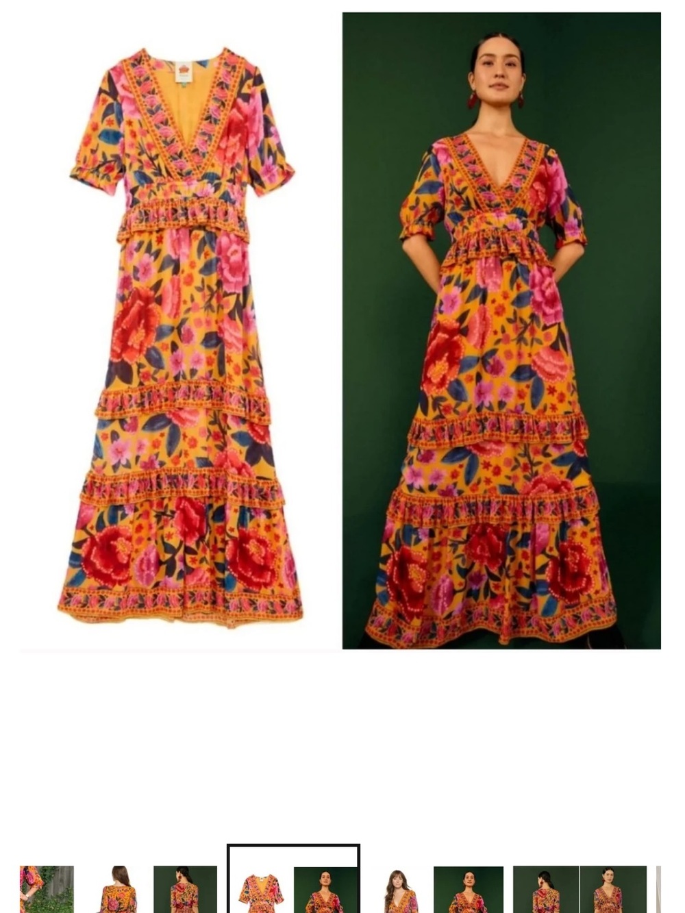 FARM Rio Floral Dream V-Neck Maxi Dress in size XS